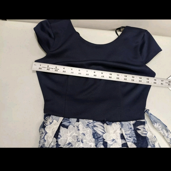 NWT B. Darlin Fit Flare Mini Dress 5 / 6 Chiffon Skirt Area Tie Waist - Picture 10 of 14